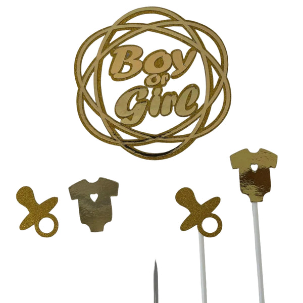 Boy or Girl Cake Topper , topo de bolo menino ou menina